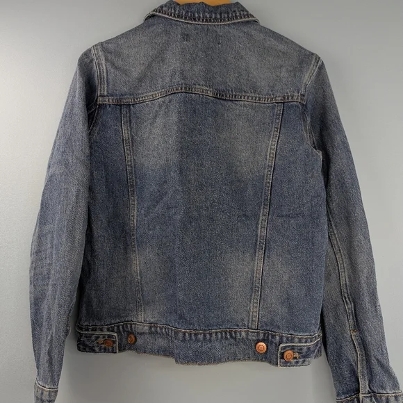 Quince Women's 100% Organic Cotton Jean Denim Jacket Indigo Blue Medium - Picture 11 of 15